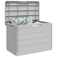 vidaXL Outdoor Cushion Box Grey 77.5x44.5x53 cm Polypropylene 4