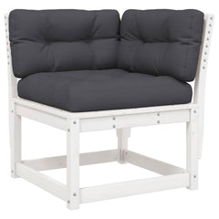 vidaXL 5 Piece Garden Sofa Set with Cushions White Solid Wood Pine 3