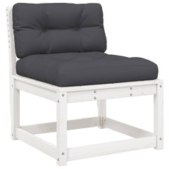 vidaXL 5 Piece Garden Sofa Set with Cushions White Solid Wood Pine 4