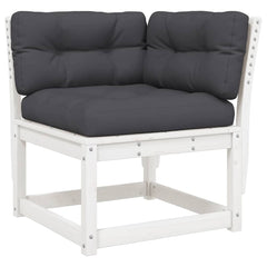 vidaXL 6 Piece Garden Sofa Set with Cushions White Solid Wood Pine 3