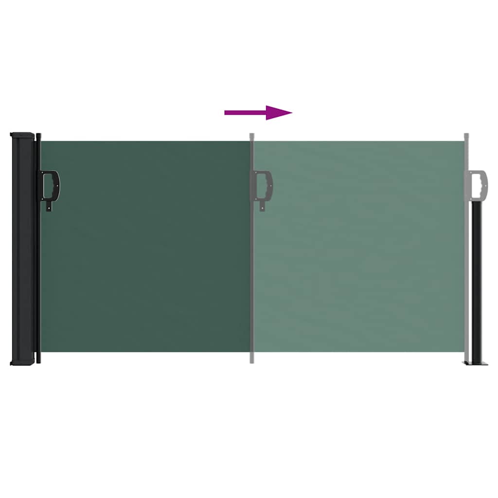 vidaXL Retractable Side Awning Dark Green 100x300 cm 5