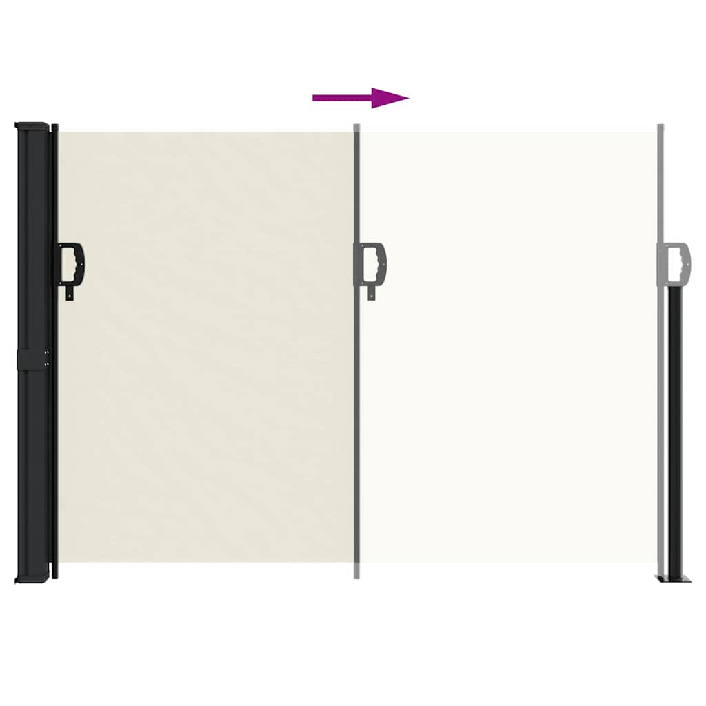vidaXL Retractable Side Awning Cream 140x300 cm 5