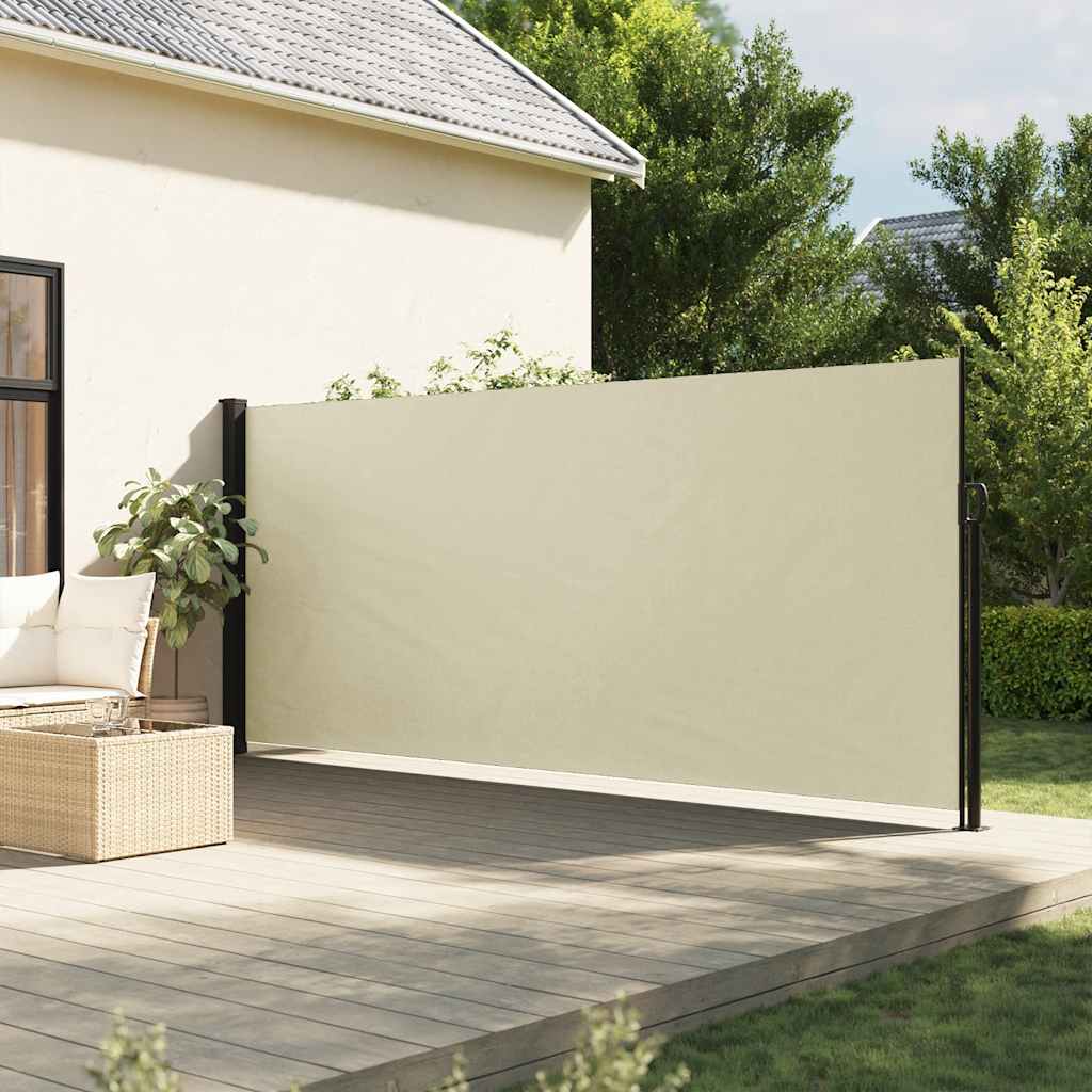 vidaXL Retractable Side Awning Cream 180x300 cm 1
