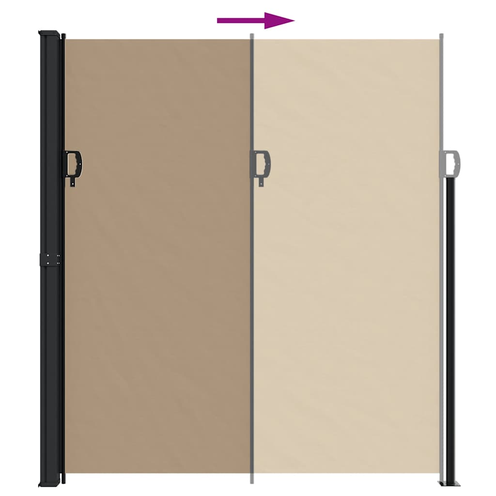 vidaXL Retractable Side Awning Taupe 220x300 cm 5