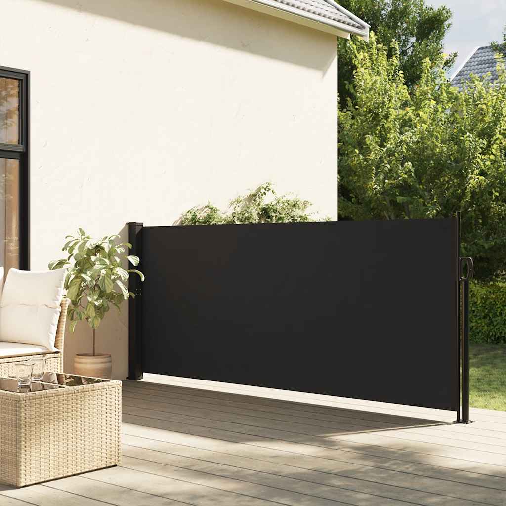vidaXL Retractable Side Awning Black 140x500 cm 1