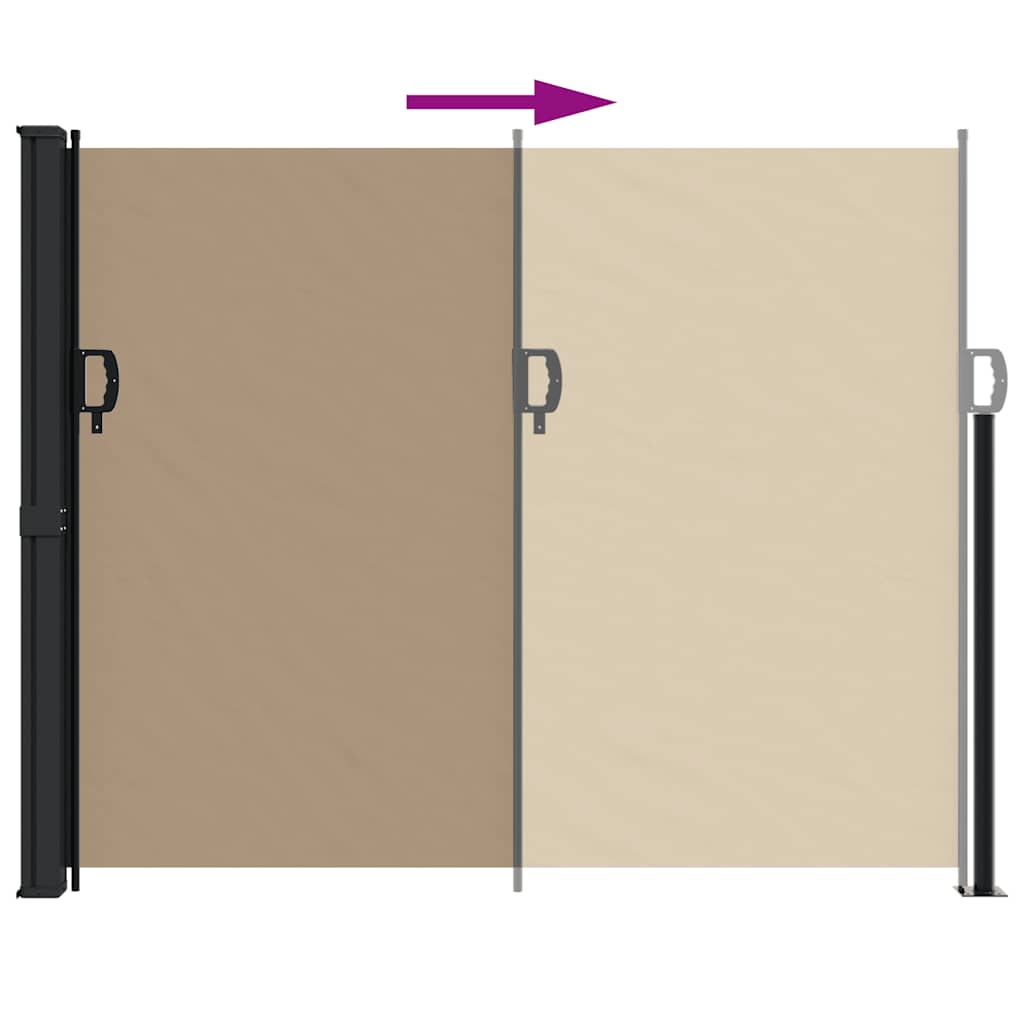 vidaXL Retractable Side Awning Taupe 160x500 cm 5