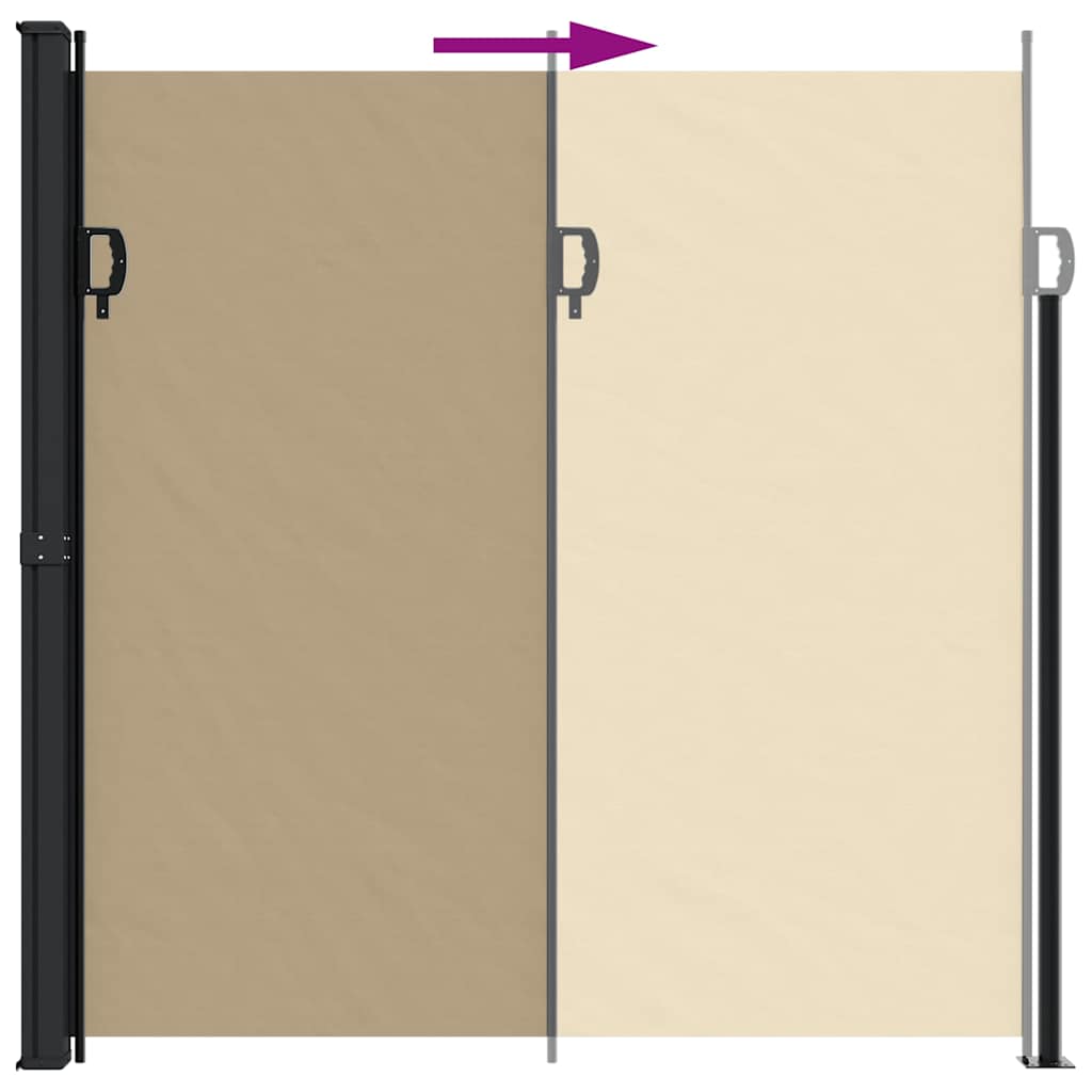 vidaXL Retractable Side Awning Beige 200x500 cm 5