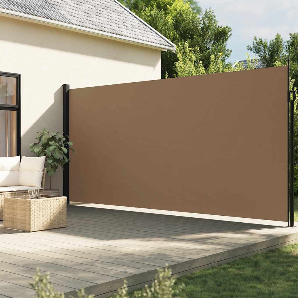 vidaXL Retractable Side Awning Taupe 200x500 cm 1