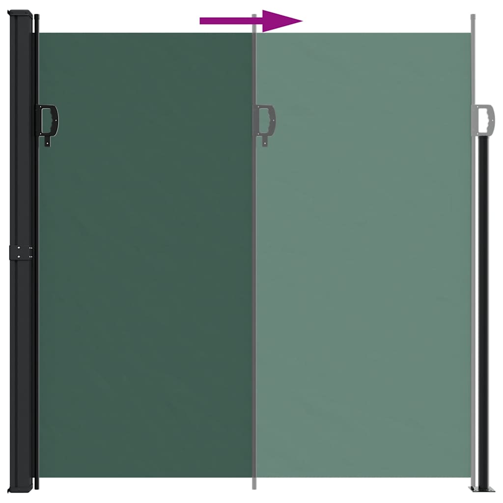 vidaXL Retractable Side Awning Dark Green 200x500 cm 5