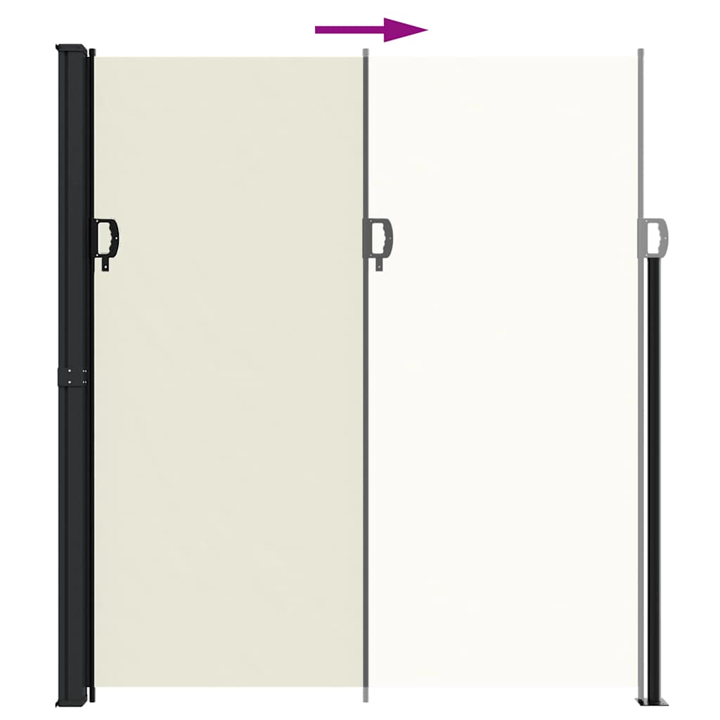 vidaXL Retractable Side Awning Cream 220x500 cm 5