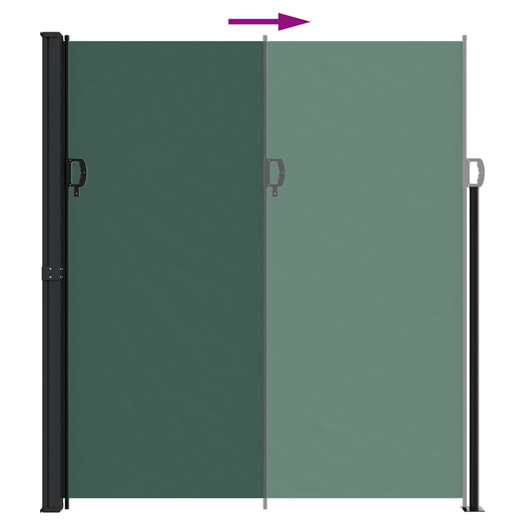 vidaXL Retractable Side Awning Dark Green 220x500 cm 5