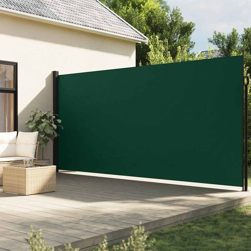 vidaXL Retractable Side Awning Dark Green 220x500 cm 1