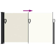 vidaXL Retractable Side Awning Cream 120x600 cm 5