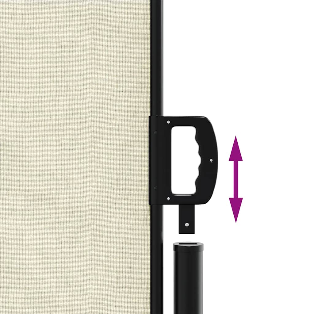 vidaXL Retractable Side Awning Cream 120x600 cm 6