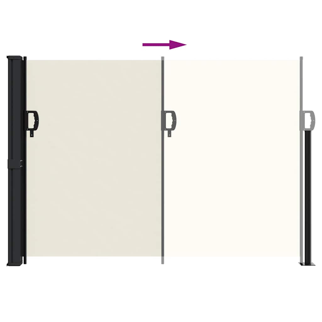 vidaXL Retractable Side Awning Cream140x600 cm 5