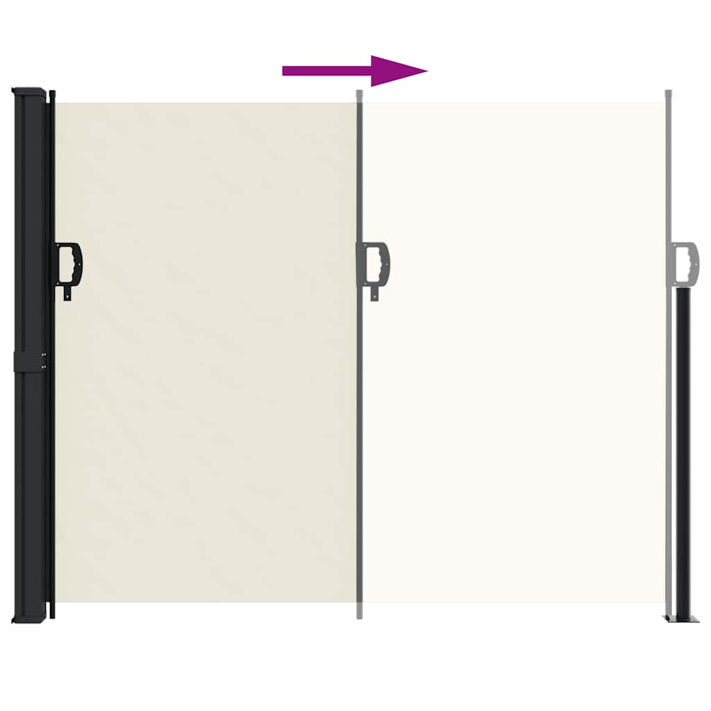 vidaXL Retractable Side Awning Cream 160x600 cm 5