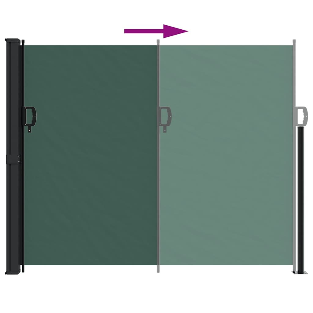 vidaXL Retractable Side Awning Dark Green 160x600 cm 5