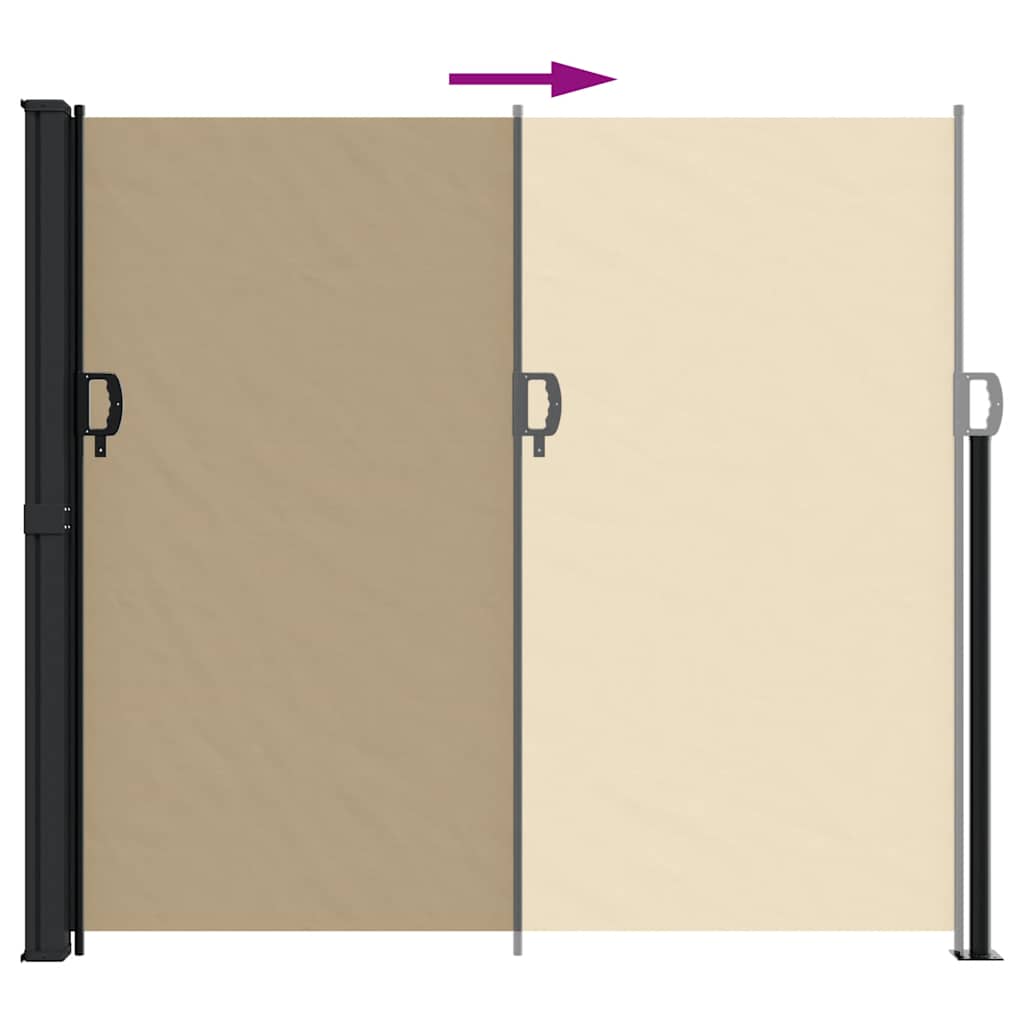 vidaXL Retractable Side Awning Beige 180x600 cm 5