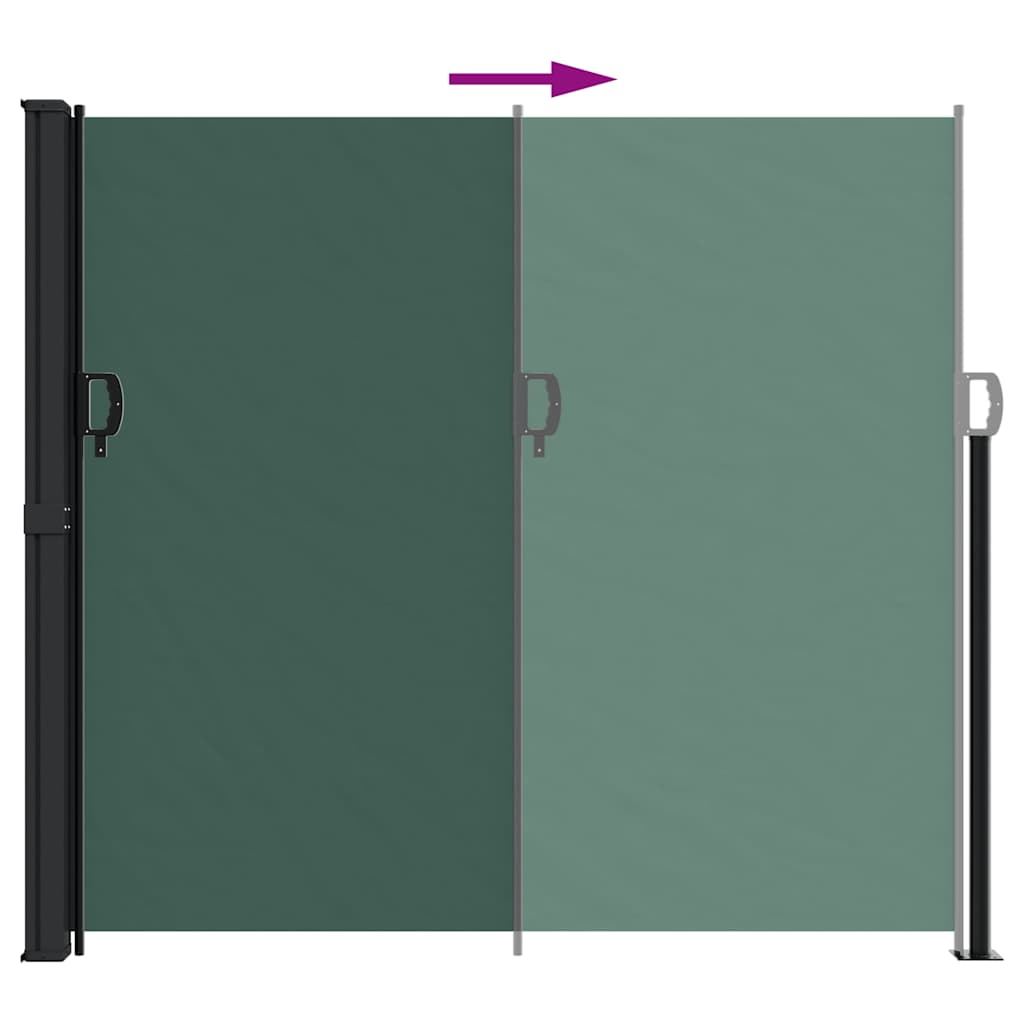 vidaXL Retractable Side Awning Dark Green 180x600 cm 5
