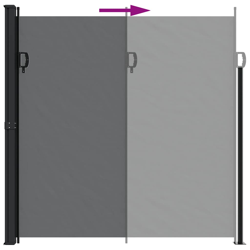 vidaXL Retractable Side Awning Black 200x600 cm 5