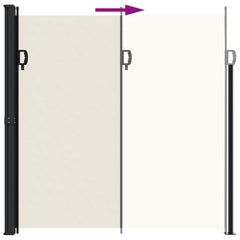 vidaXL Retractable Side Awning Cream 200x600 cm 5