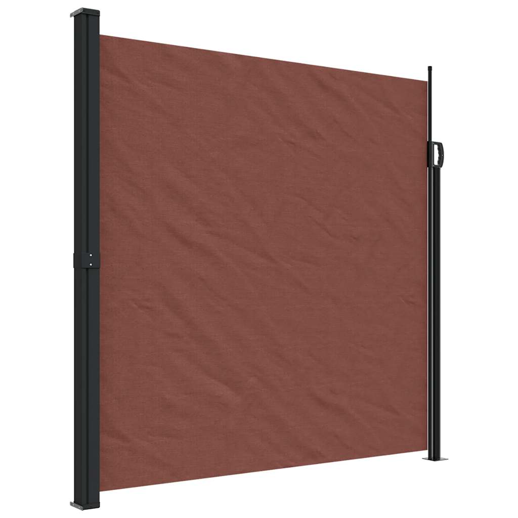 vidaXL Retractable Side Awning Brown 200x600 cm 2