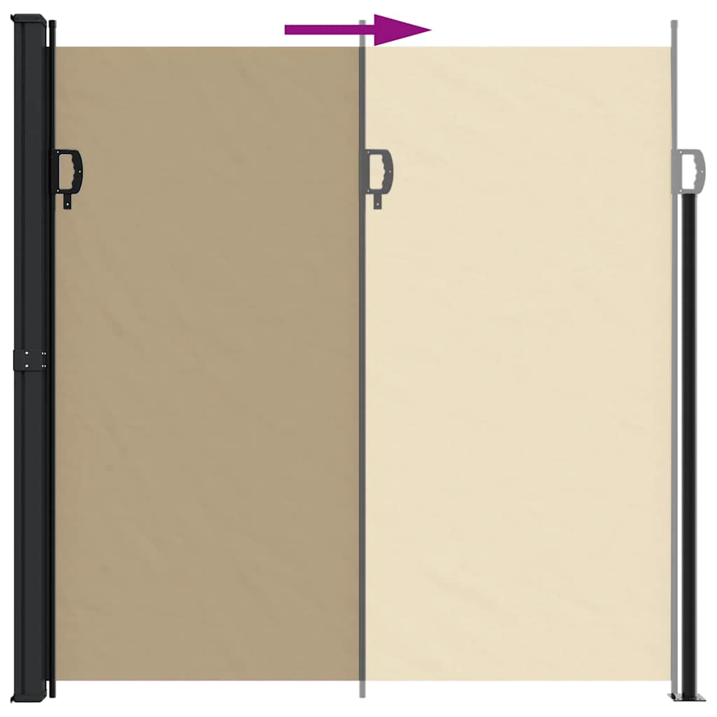 vidaXL Retractable Side Awning Beige 200x600 cm 5