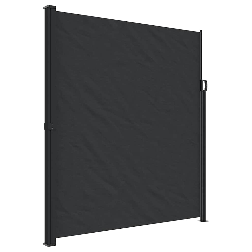 vidaXL Retractable Side Awning Black 220x600 cm 2