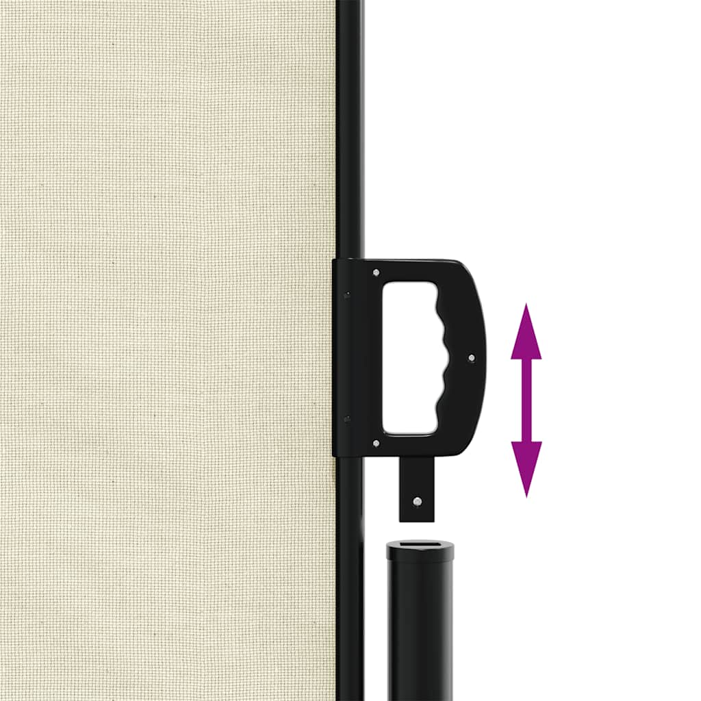 vidaXL Retractable Side Awning Cream 220x600 cm 6