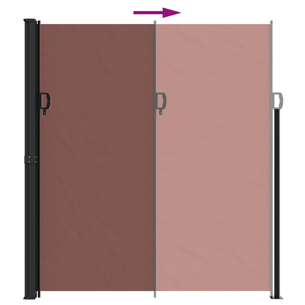 vidaXL Retractable Side Awning Brown 220x600 cm 5