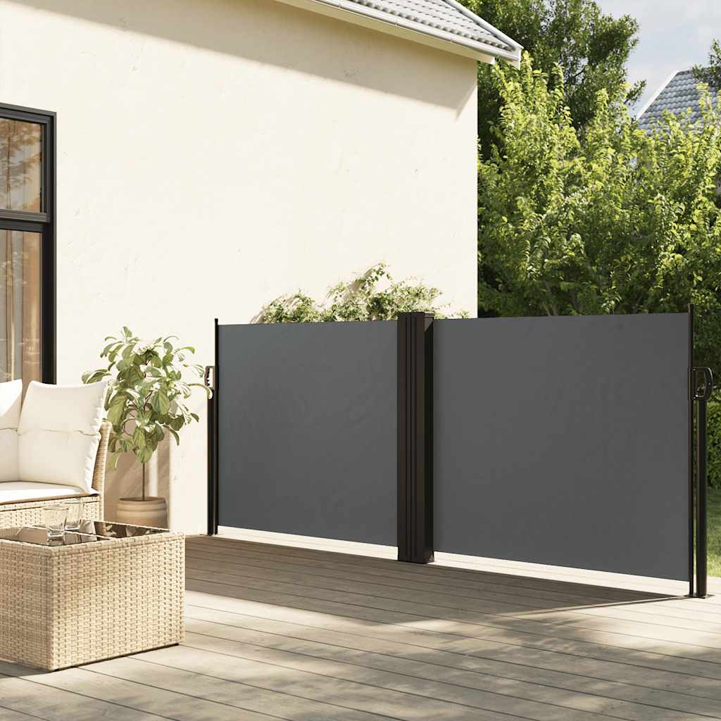 vidaXL Retractable Side Awning Anthracite 100x600 cm 1