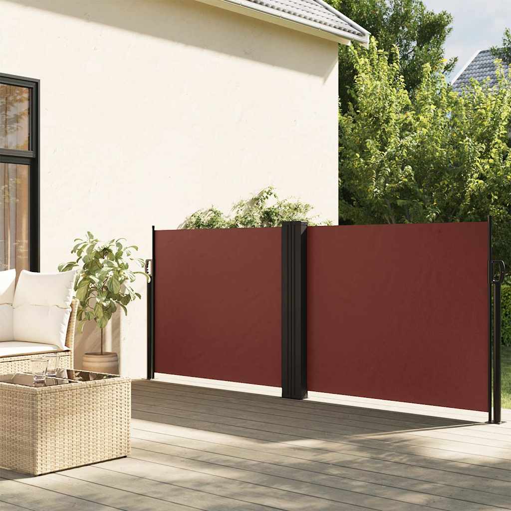 vidaXL Retractable Side Awning Brown 100x600 cm 1