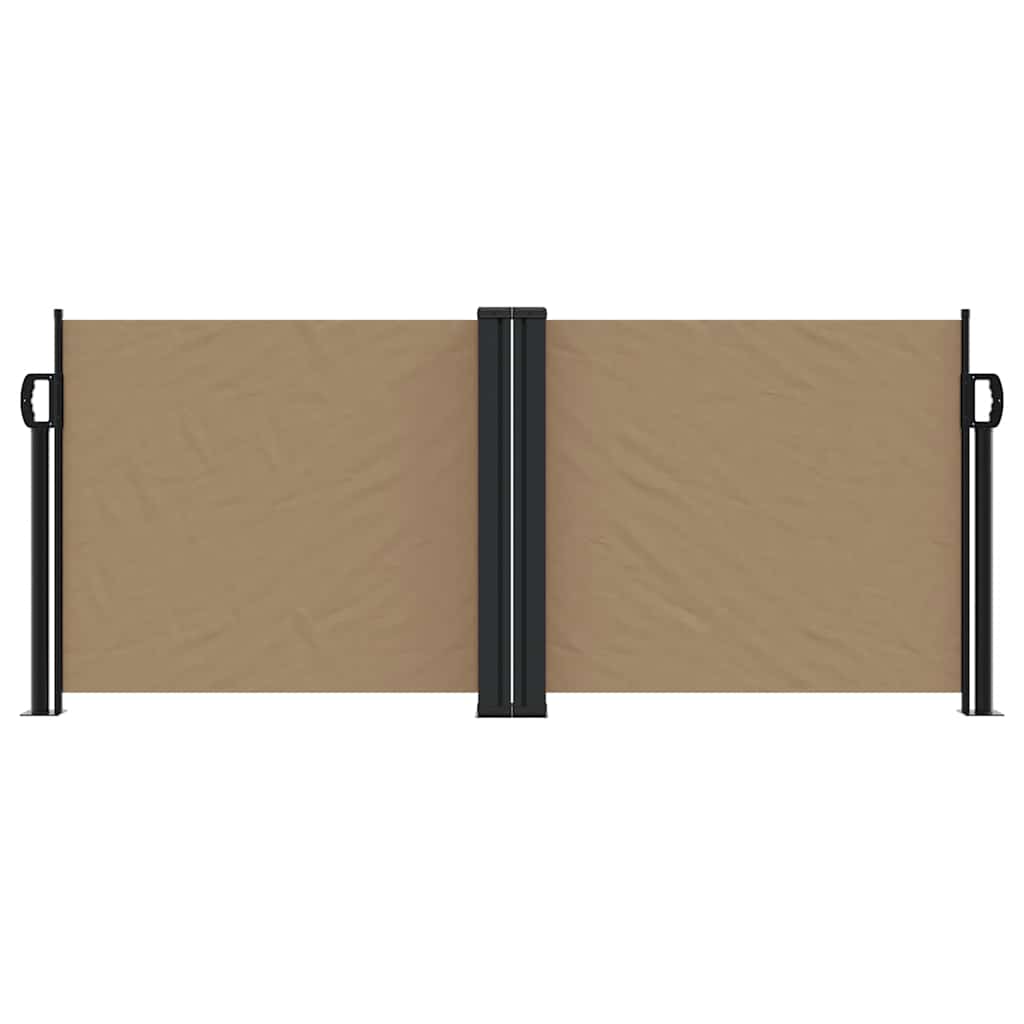 vidaXL Retractable Side Awning Taupe 100x600 cm 3