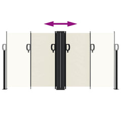 vidaXL Retractable Side Awning Cream 120x600 cm 5