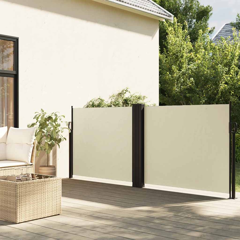 vidaXL Retractable Side Awning Cream 120x600 cm 1