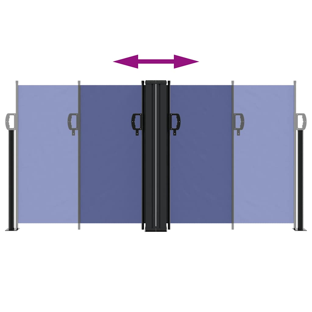 vidaXL Retractable Side Awning Blue 120x600 cm 5