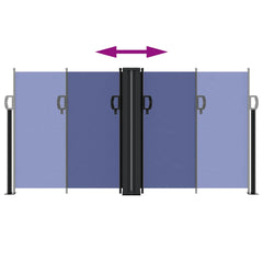 vidaXL Retractable Side Awning Blue 120x600 cm 5