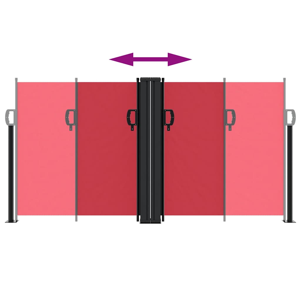 vidaXL Retractable Side Awning Red 120x600 cm 5