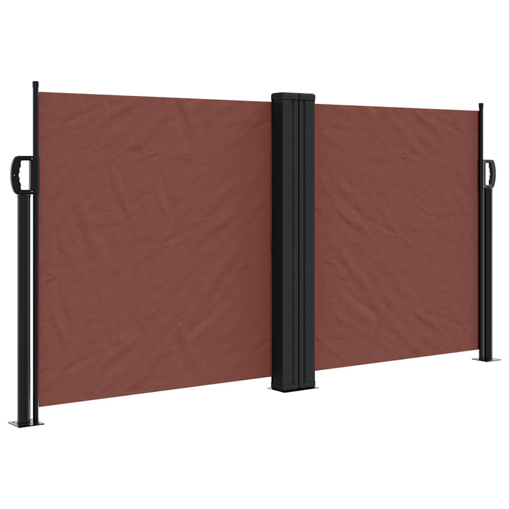 vidaXL Retractable Side Awning Brown 120x600 cm 2