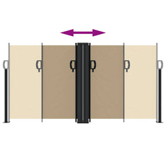 vidaXL Retractable Side Awning Beige 120x600 cm 5