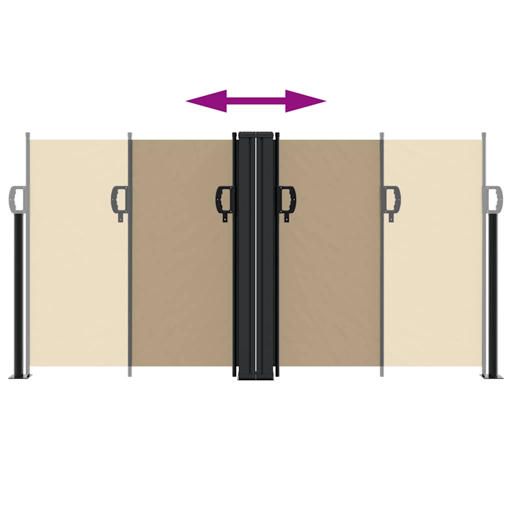 vidaXL Retractable Side Awning Beige 120x600 cm 5