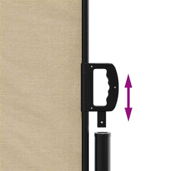vidaXL Retractable Side Awning Beige 120x600 cm 6