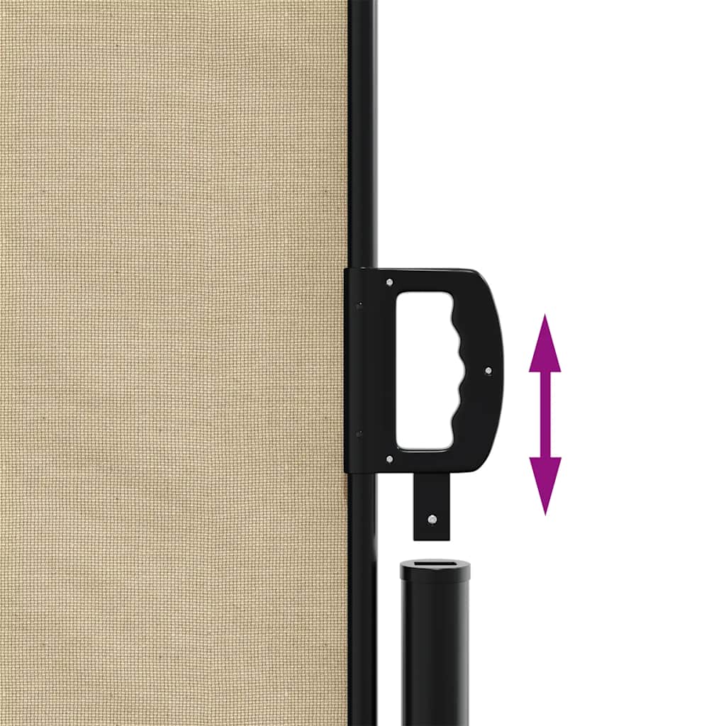 vidaXL Retractable Side Awning Beige 120x600 cm 6