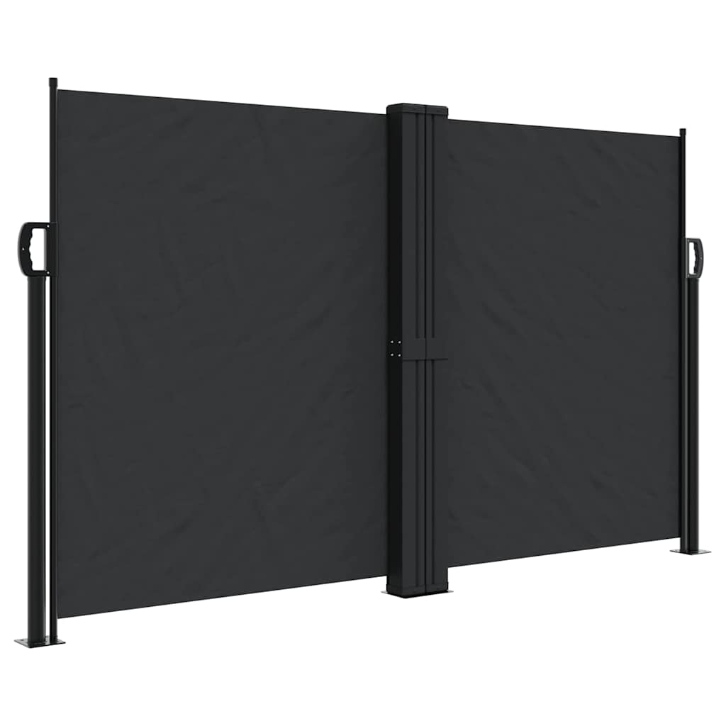 vidaXL Retractable Side Awning Black 140x600 cm 2
