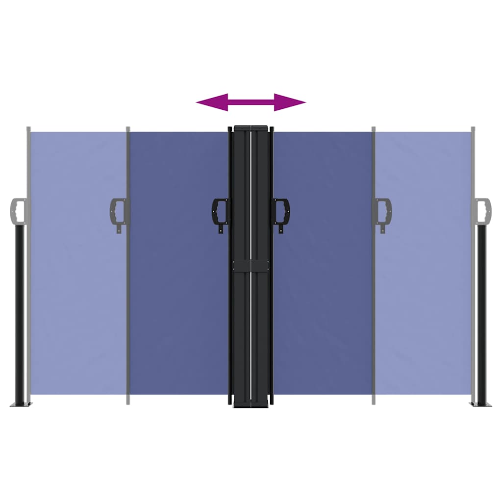 vidaXL Retractable Side Awning Blue 140x600 cm 5
