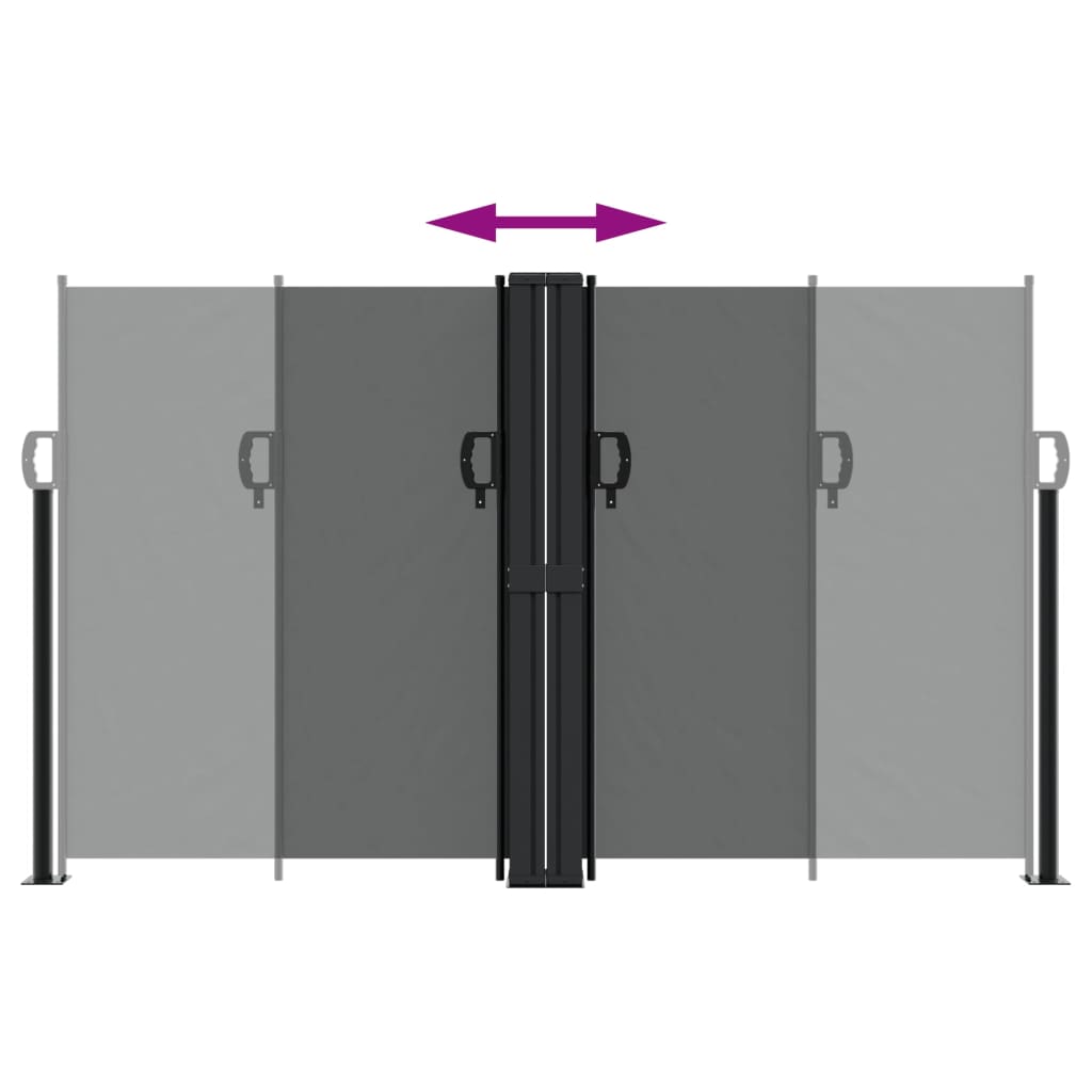 vidaXL Retractable Side Awning Anthracite 140x600 cm 5