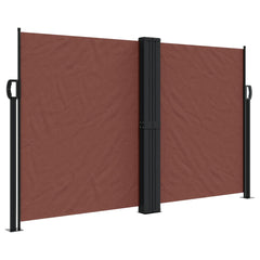 vidaXL Retractable Side Awning Brown 140x600 cm 2