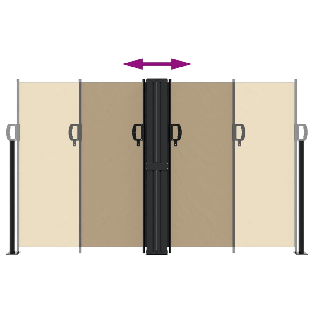 vidaXL Retractable Side Awning Beige 140x600 cm 5