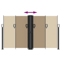 vidaXL Retractable Side Awning Taupe 140x600 cm 5