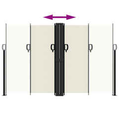 vidaXL Retractable Side Awning Cream 160x600 cm 5